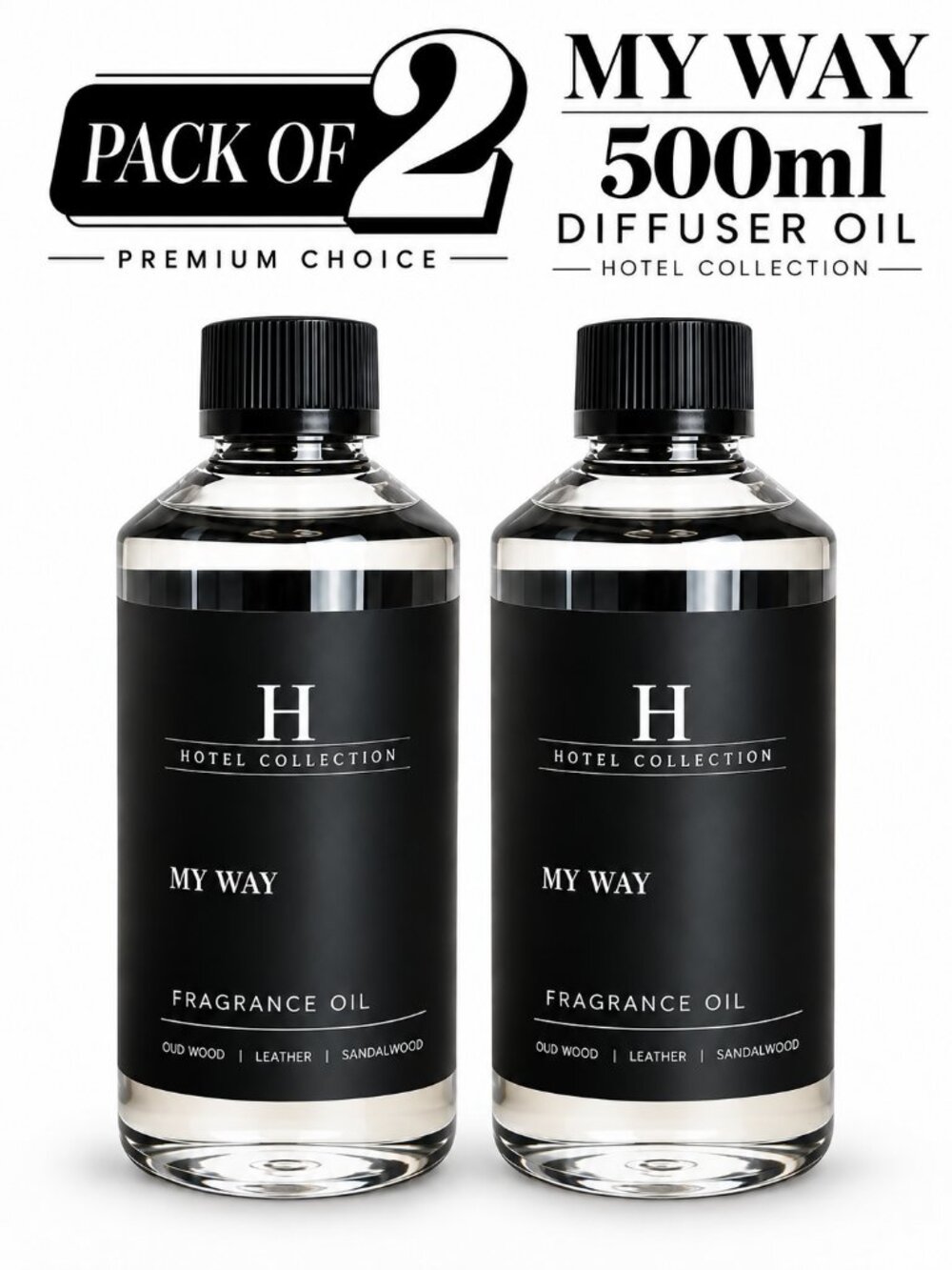 My Way 500ml Diffuser Oil – 1 Hotel Miami & Hotel Collection Inspired – 2 Pack